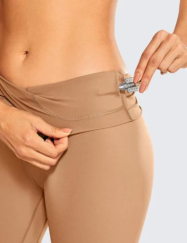 Vista 5 de CRZ YOGA pantalones deportivos de yoga de talle alto para mujer, con sensación de desnudez, mallas para yoga y entrenamiento de 25 pulgadas