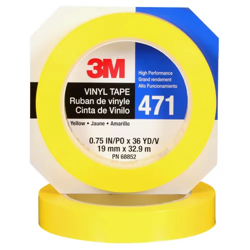 Vista 10 de 3M Cinta de Vinilo 471, 2' x 36 yardas 5.2 mil, Amarillo (Paquete de 24)