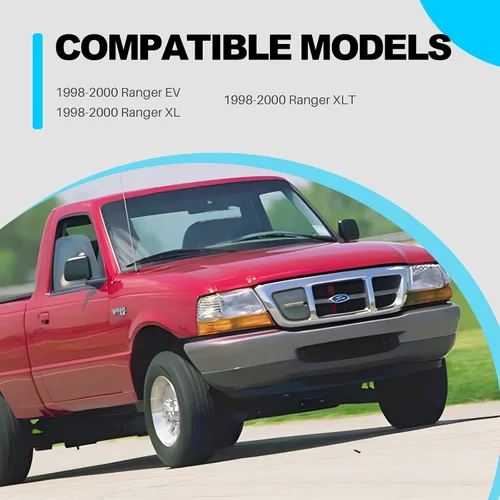 Vista 5 de CarPartsDepot Barra de Defensa Delantera de Acero Negro Preparado para Pintura para Camiones Pickup Compatible con Ford Ranger 1998-2000 FO1002347
