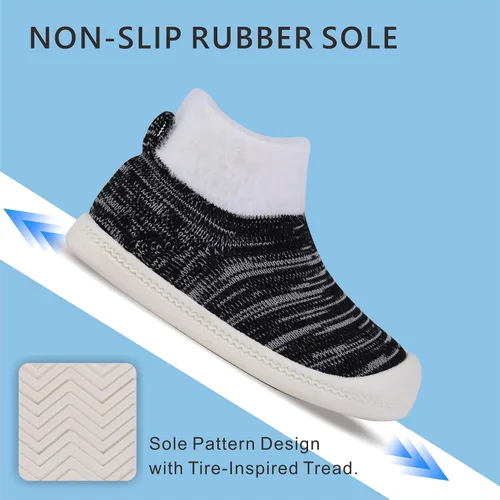 Vista 5 de SK SIX Baby-Sock Toddler-Shoes Walking-Sneakers - Boys Girls Kids Slip on Wide Warm Infant Slippers Safty House Breathable First Fashion Non-Slip