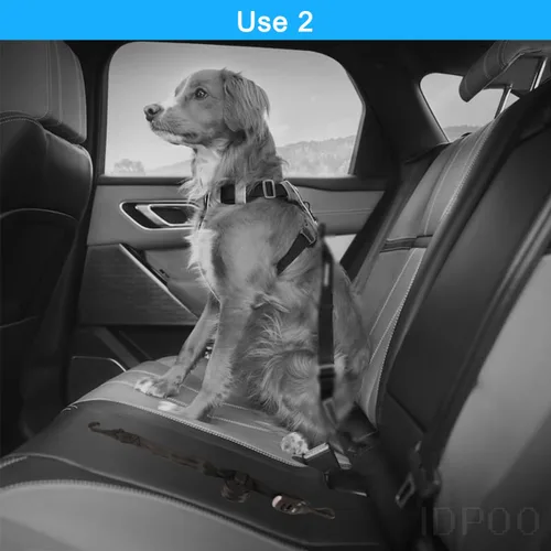 Vista 3 de Correas de arnés para fijar el asiento del perro de mascotas, equipaje de coche con bloqueo de gancho, conector de anclaje de interfaz Isofix