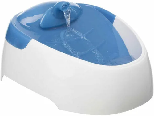 Vista 2 de Trixie Duo Stream - Dispensador automático de agua, 1 litro, color blanco y azul