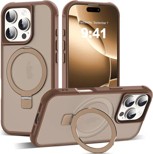 Vista 14 de SKYLMW - Funda compatible con iPhone 11 de 6.1 pulgadas, con soporte magnético invisible tipo anillo, funda translúcida de grado militar, compatible
