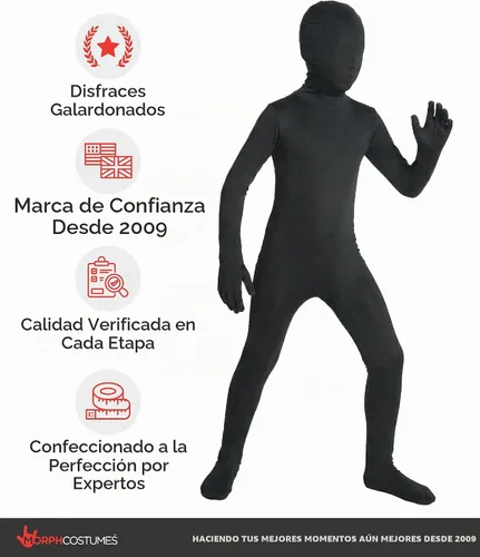 Vista 5 de Morphsuits, Rojo Niños, Disfraz de Halloween para niños Negro