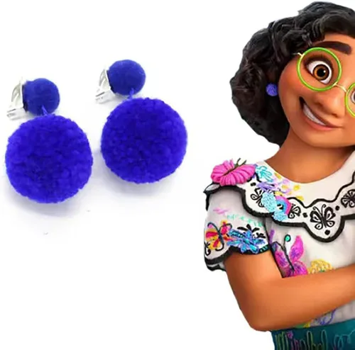 Vista 4 de Kids Round Green Glasses No Lens with Dress Up Purse Bag Blue Pom Clip On Earrings Girls Costume Accessories