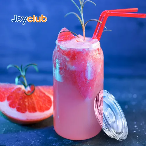 Vista 2 de Joyclub Paquete de 8 tapas acrílicas aptas para vasos de vidrio de 16 onzas Transparente