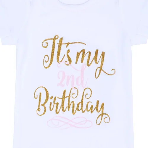Vista 3 de ODASDO Conjunto de 3 piezas para bebé niña con tutú de princesa para el primer segundo semestre de cumpleaños, falda + diadema