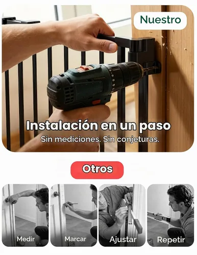 Vista 7 de Babelio Puerta de bebé extraíble para escaleras sin barra inferior, 29-43 Negro