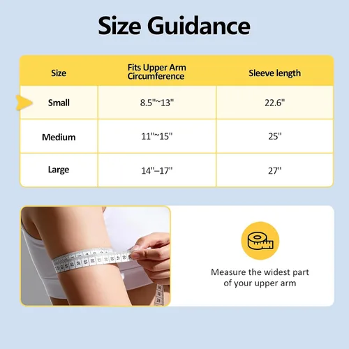 Vista 4 de Comfytemp Masajeador de brazos de compresión de aire para circulación y alivio del dolor, manga de compresión portátil de brazo completo para codo