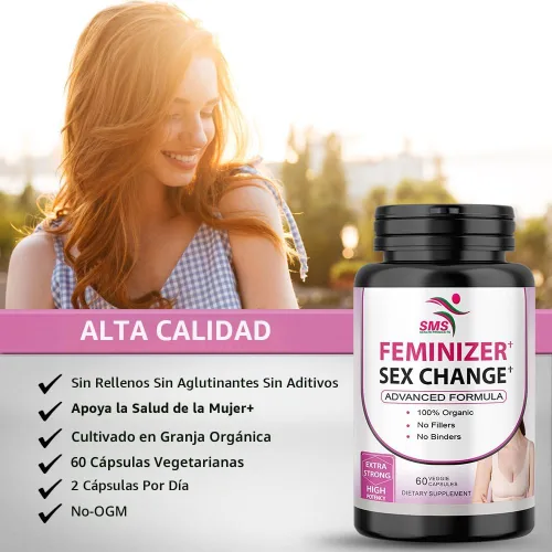 Vista 4 de Feminizer Cápsulas de cambio de sexo Pueraria Mirifica potente complejo de hormona estrógeno para mujeres trans - Pechos Glúteos Pelo Piel Uñas