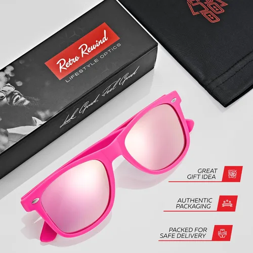 Vista 4 de Retro Rewind - Gafas de sol polarizadas para hombre y mujer, protección UV, gafas de sol clásicas