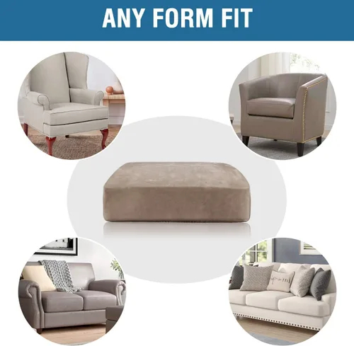 Vista 6 de ADPON Funda de cojín elástica de terciopelo para sofá, funda de cojín de felpa para silla, sofá biplaza o sofá, protector de muebles, cojín de Gris