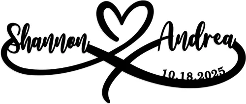 Vista 30 de Letrero de metal personalizado, regalos de boda para parejas 2026, letrero de apellido personalizado, letrero de apellido, arte de pared de metal