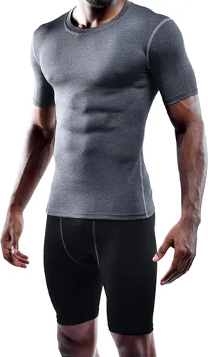 Vista 5 de NELEUS Paquete de 3 camisetas deportivas de compresión para hombre
