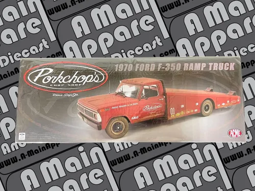 Vista 6 de 1970 F-350 Rampa Camión Rojo Imprimación (Roja) Cartilla de Cerkchop's Chop Shop 1/18 Modelo fundido a troquel por Acme A1801416