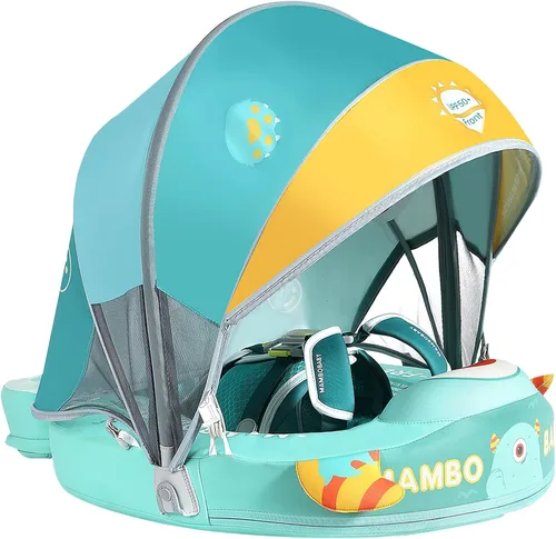 Vista 19 de Mambobaby Flotador con toldo mejorado no inflable para bebé, flotador inteligente de Mambo para natación, flotador de natación para bebé, flotador