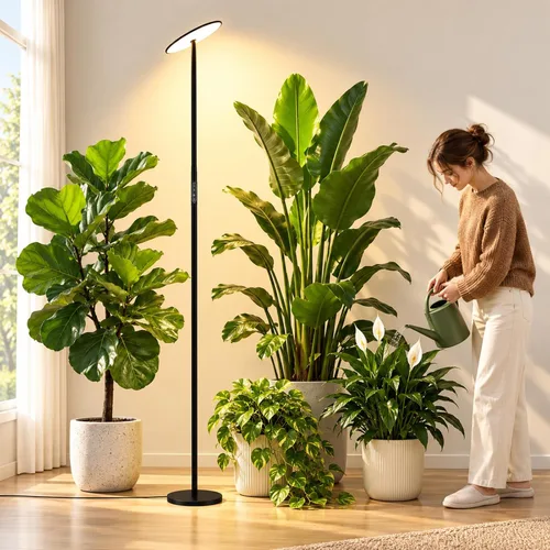 Vista 10 de Luz de crecimiento de 85 pulgadas de alto para plantas grandes Control remoto con temporizador prémium de 2300 K a 6500 K de 1 a 23 horas