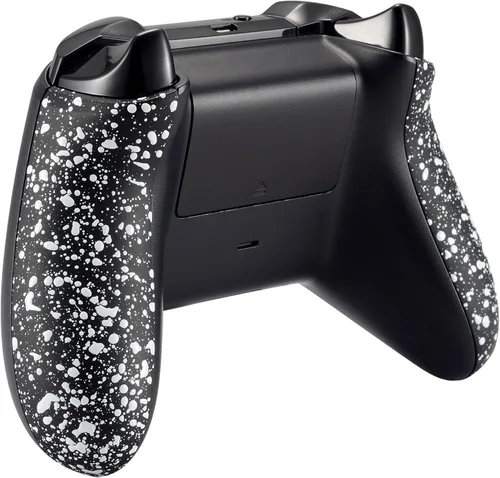 Vista 4 de eXtremeRate Cómodo antideslizante 3D Splashing rieles laterales manijas paneles traseros para Xbox One X y One S Controller - Blanco texturizado