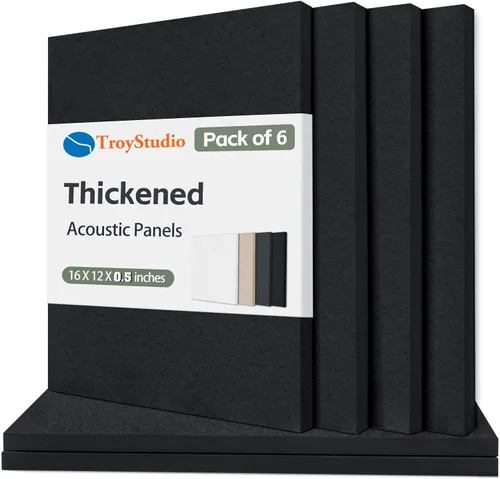 Vista 7 de TroyStudio - Panel acústico de 15.74 x 11.81 x 0.47 pulgadas, 6 unidades, densa insonorización y panel de absorción de sonido, tratamiento acústico