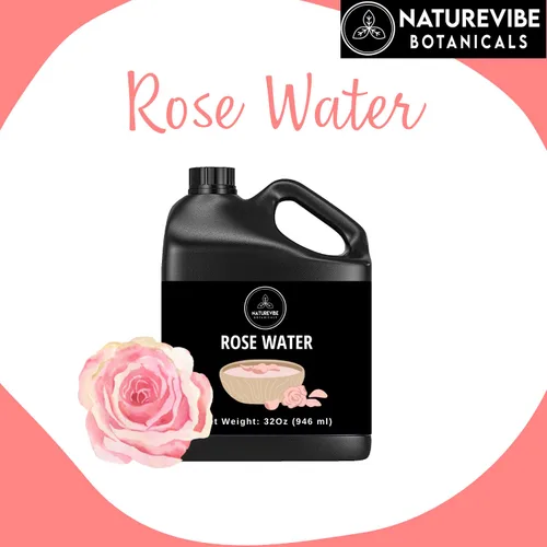 Vista 2 de Naturevibe Botanicals Agua de rosas prémium de 32 onzas y aceite de coco fraccionado de 32 onzas Combo de aceite.