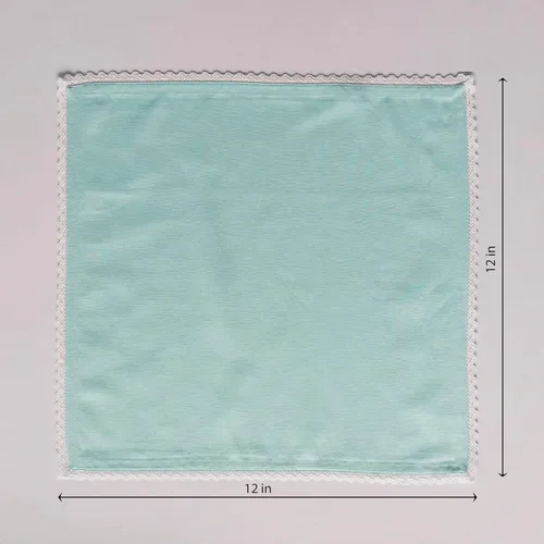 Vista 6 de FINGERCRAFT Servilletas de tela de lino y algodón de 12 unidades con esquinas ingletadas y elegante encaje para uso diario; las servilletas están