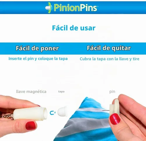 Vista 3 de Pinion Pins - Juego de sujetadores de sábana, Plástico, Transparente, 16