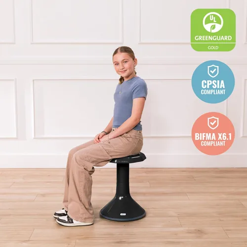 Vista 6 de ECR4Kids ACE Active Core Engagement Taburete Tambaleante, Altura del Asiento de 18 Pulgadas, Asientos Flexibles, Negro