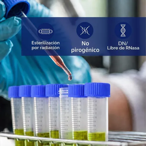 Vista 4 de Membrane Solutions Tubos de centrífuga cónicos de 0.5 fl oz, paquete de 50 tubos de ensayo de plástico estériles con tapas de rosca, recipiente