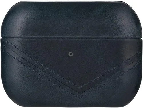 Vista 9 de Funda de cuero premium compatible con Apple AirPods 3, carga inalámbrica, diseño de dos piezas (negro)