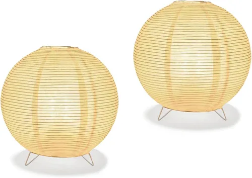 Vista 16 de YY YEARCHY Lámpara de mesa de papel globo con pilas de 7.8 pulgadas