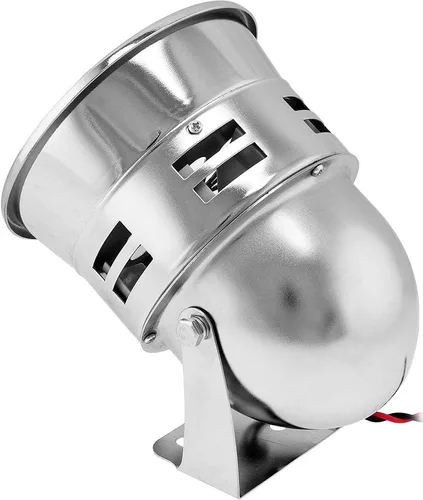 Vista 2 de Vixen Horns VXS4006C - Alarma/Sirena de Metal, 12 V, cromada, con motor eléctrico potente (Alerta Aérea)