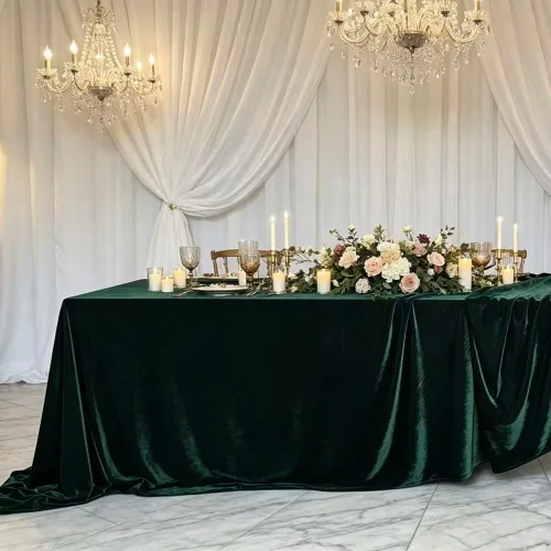 Vista 8 de Mantel de terciopelo, lujoso y elegante mantel rectangular de 54 pulgadas en hermoso color negro para bodas, fiestas, baby showers y eventos