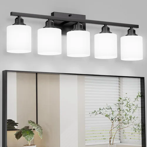 Vista 14 de Accesorios de iluminación de baño Sailstar de 2 luces, accesorios de iluminación de tocador de níquel cepillado, lámpara de tocador moderna