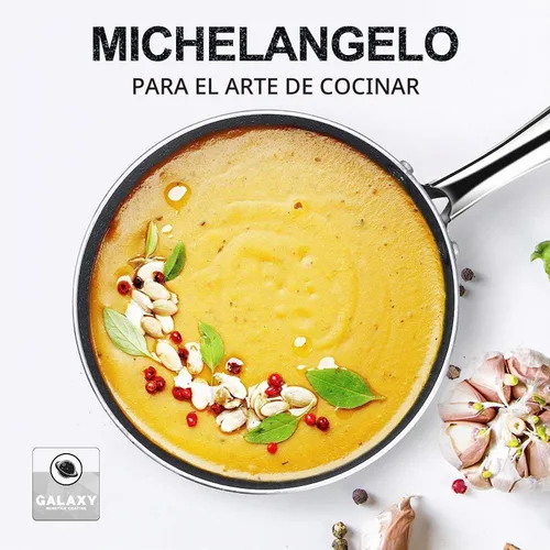 Vista 7 de MICHELANGELO Cacerola con tapa, cacerola de 1 cuarto de galón con tapa de granito, cacerola antiadherente con mango de acero inoxidable, cacerola