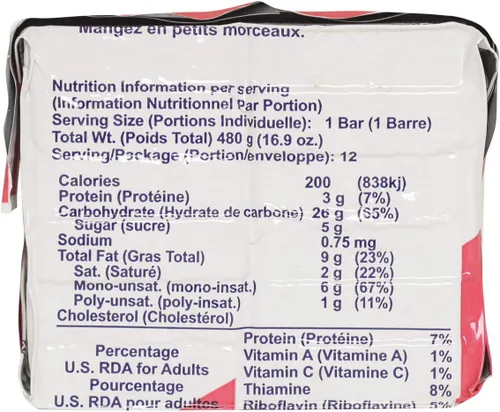 Vista 3 de DATREX. Barras de ración de alimentos en caso de catástrofe o supervivencia, 2400 Calorías por paquete de 12 barras.