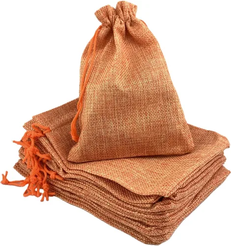 Vista 72 de Palmhomee Paquete de 20 bolsas de regalo de arpillera con cordón, bolsas de joyería de lino, bolsas de yute de boda para joyas y bolsas