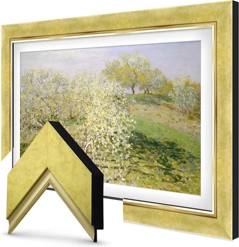 Vista 6 de Marco de TV decorativo de bronce contemporáneo de 3 pulgadas para televisores Samsung The Frame/Pro