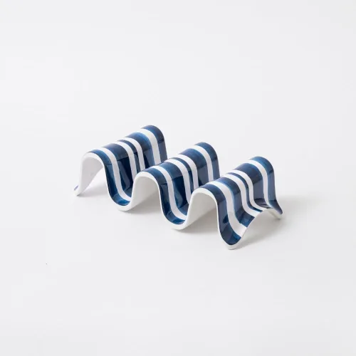 Vista 5 de Prepara Soporte múltiple para tacos, azul, con capacidad para 3 tacos