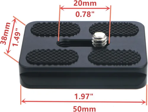 Vista 3 de PU-50 - Placa QR universal de liberación rápida de 1.969 in con tornillo de anillo en D para trípode monopie bola cabeza DSLR cámara, compatible
