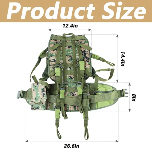 Vista 2 de Arnés de soporte para árboles, arnés ergonómico de seguridad de cazador de camuflaje, correas de transporte para mochila de soporte de árbol