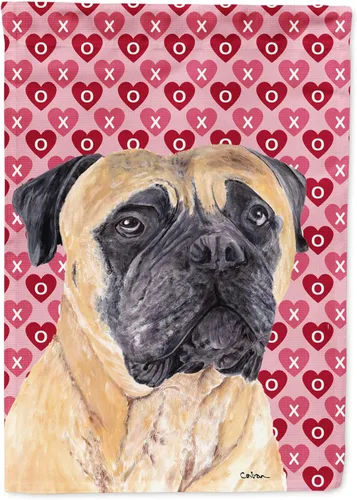 Vista 48 de Caroline's Treasures SS4484GF Bandera de jardín con diseño de bulldog inglés y corazones para el Día de San Valentín, bandera decorativa para patio
