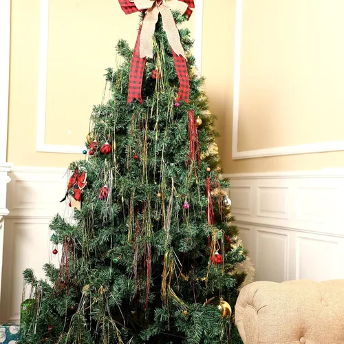 Vista 6 de 8000 piezas de oropel de Navidad, carámbanos de Navidad de oropel plateado, carámbanos de oropel de árbol de Navidad, carámbanos metálicos rojos
