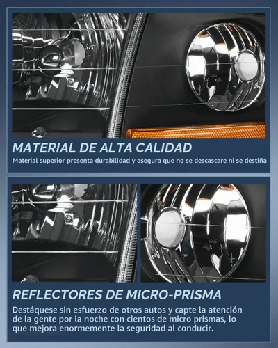 Vista 7 de Nilight - Conjunto de faros delanteros compatible con Ford F-150 Expedition 1997 1998 1999 2000 2001 2002 2003, carcasa negra, reflector ámbar
