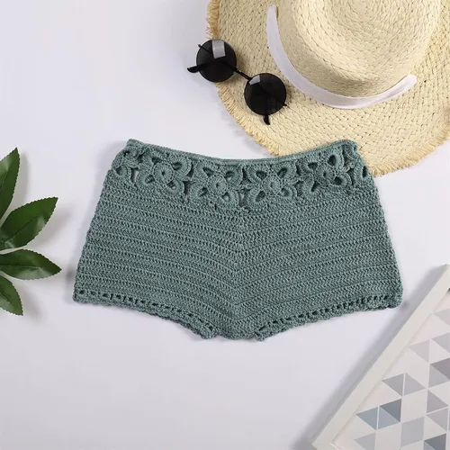Vista 4 de Mini pantalones cortos de verano lavables para mujer, pantalones cortos casuales de playa