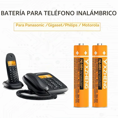 Vista 4 de Batería AAA 8PCS 1.2V 550mAh recargable NI-MH HHR-55AAABU compatible con teléfonos inalámbricos Panasonic DECT 6.0 Reciclable más de 2000 veces