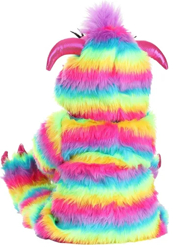 Vista 2 de Infant Rainbow Monster Costume Plush Jumpsuit with Hood, Soft Claws, Mitts, & Enclosed Feet for Babies