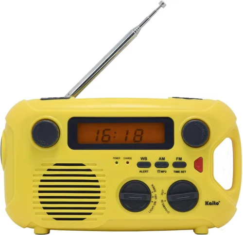 Vista 6 de Kaito Radio de emergencia KA580 Digital Solar Dynamo Crank Wind Up AM/FM y NOAA receptor de radio meteorológico con alerta en tiempo real, Negro