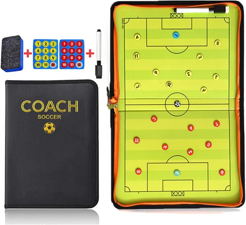 Vista 13 de Pure Vie Tabla magnética de tácticas de entrenamiento de fútbol, portapapeles de fútbol portátil para entrenadores de fútbol de borrado en seco