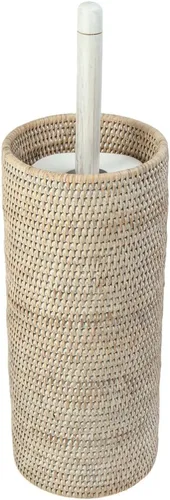 Vista 5 de KOUBOO Soporte de papel higiénico de ratán de 3 rollos, almacenamiento Marrón miel