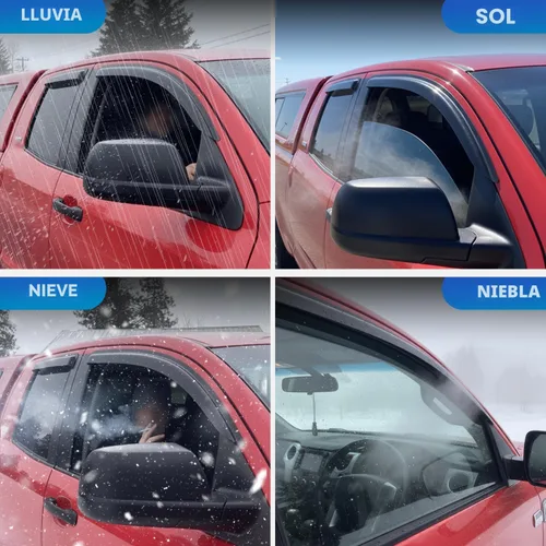 Vista 5 de YQAUTEC - Viseras para ventana, protectores contra la lluvia, compatibles con Subaru WRX 2015-2021, deflectores de viento para ventanas, viseras